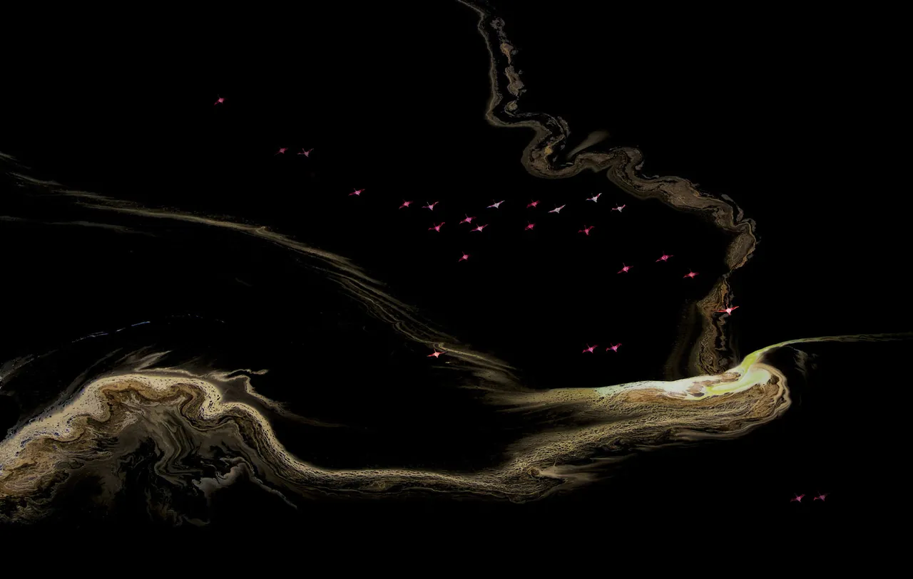 Flying across flowing gold, de Ningtai Yu