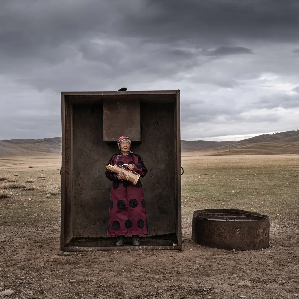 Steppe Woman at the Trough, by Bing Zhu